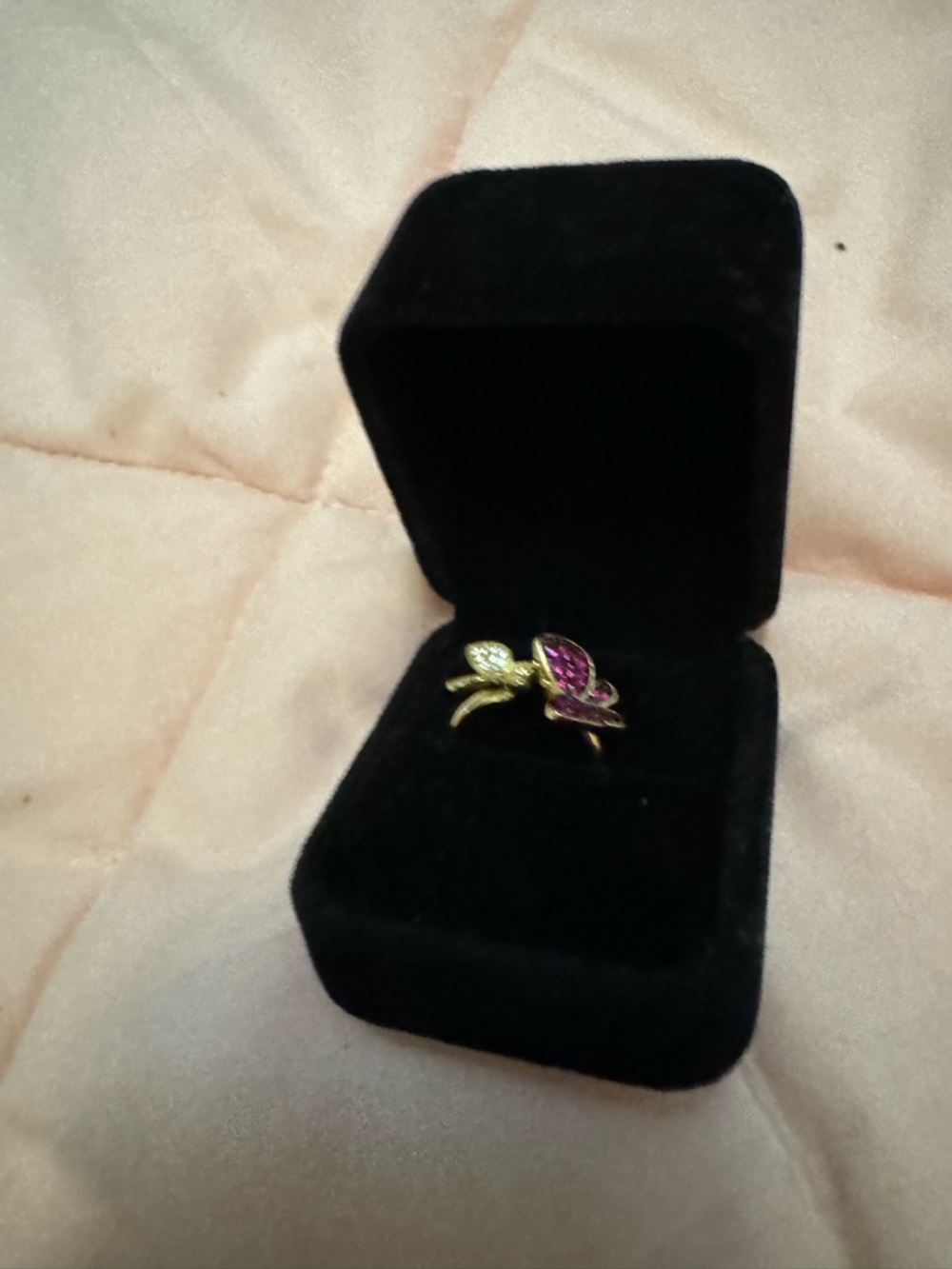 Gold Butterfly Ring with Purple and gold Stones. (Comes in box, not with tag).